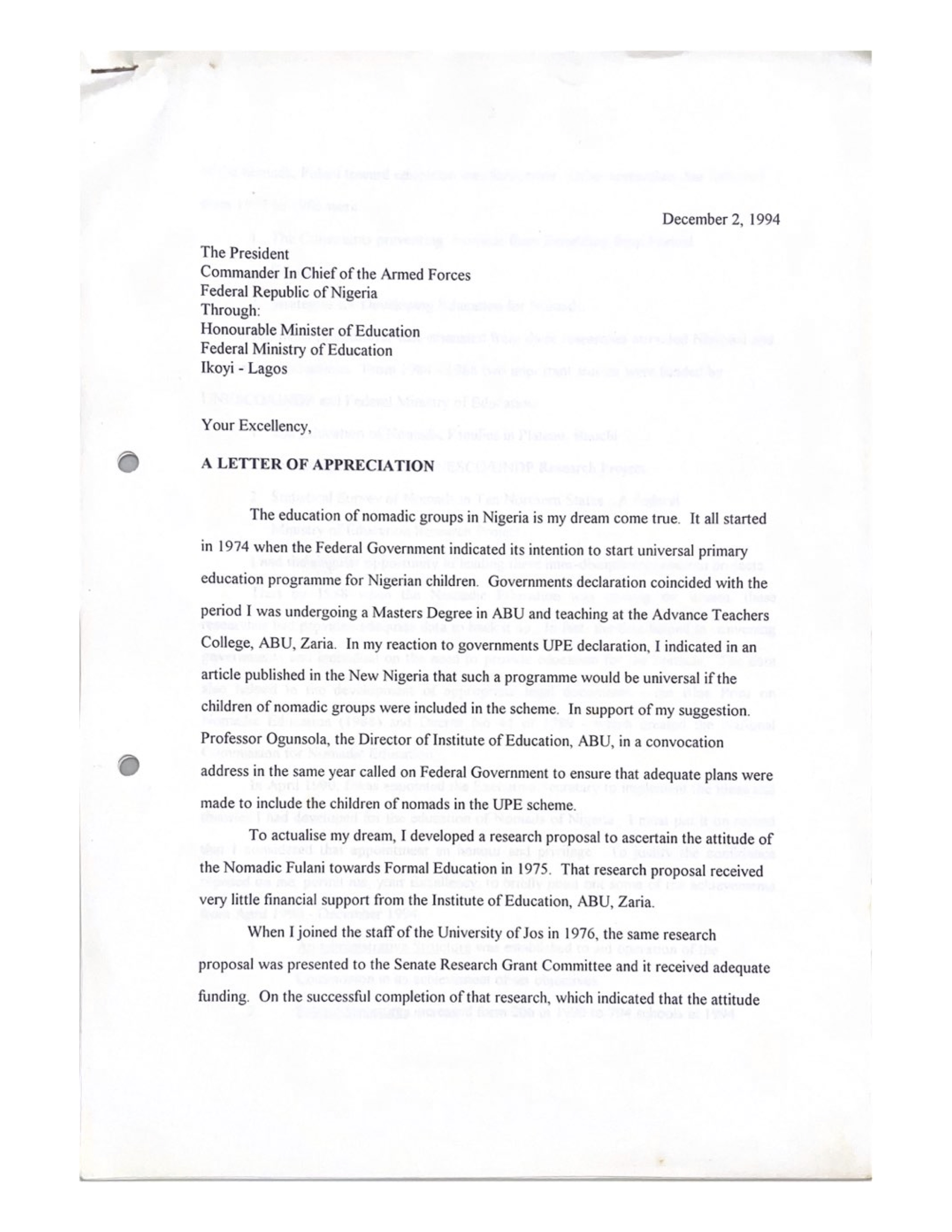 Valedictory Letter Page 1 of 4