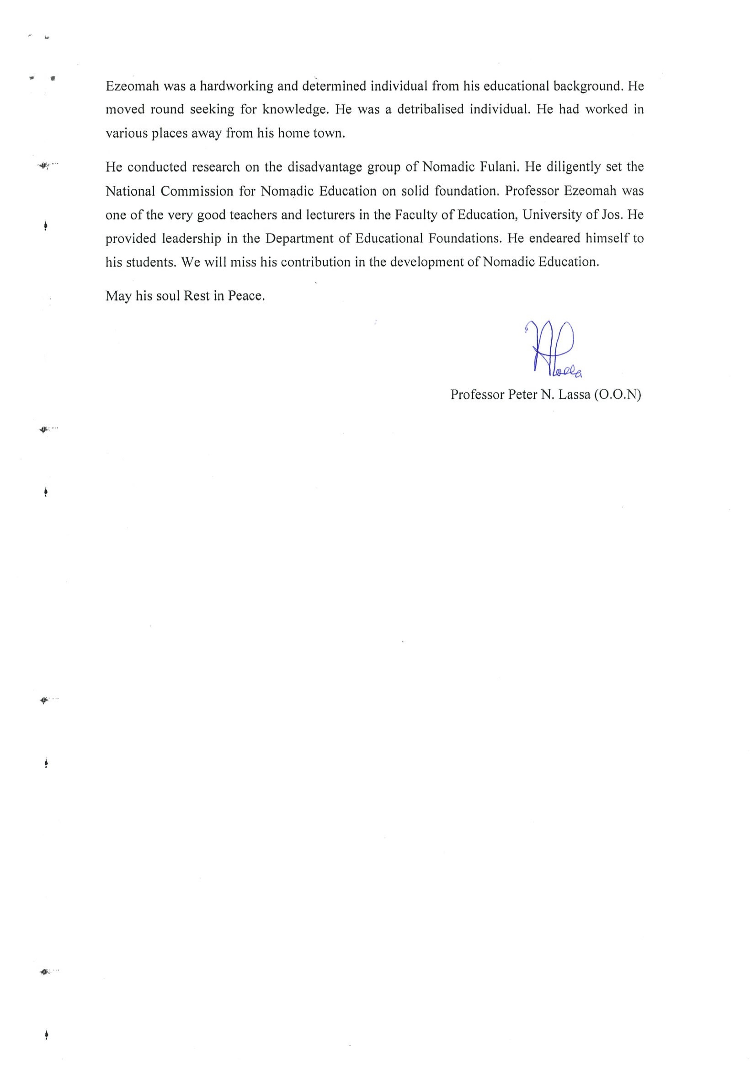 Prof Lassa, Unijos Tribute Page 2 of 2